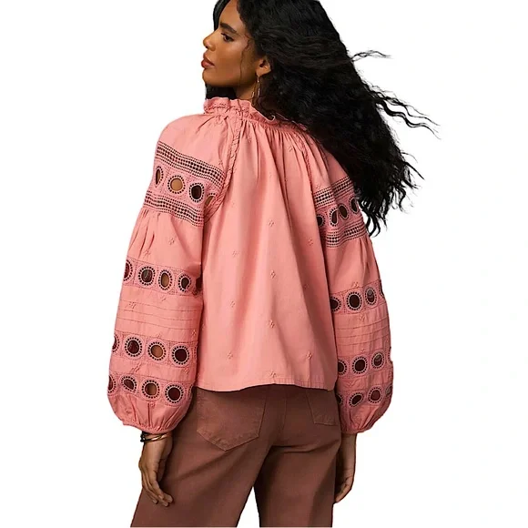 Anthropology Forever That Girl Long-Sleeve V-Neck Peasant Blouse runs large - Picture 4 of 6